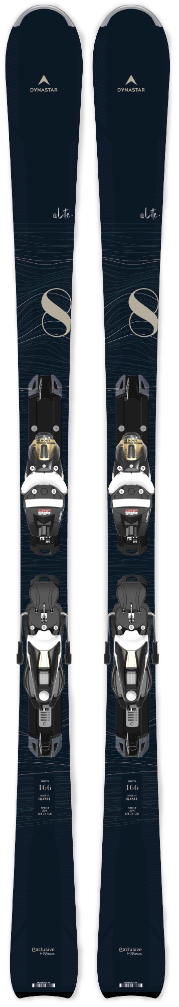 Dámské sjezdové lyže s vázáním Dynastar E Lite 8 Konect +NX 12 Konect GW B80 166 Černá 2022/2023