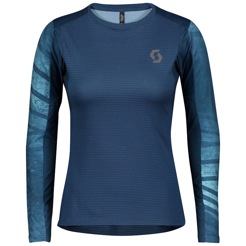 dámské běžecké triko s dlouhým rukávem Scott Shirt W's Trail Run l/sl Modrá L