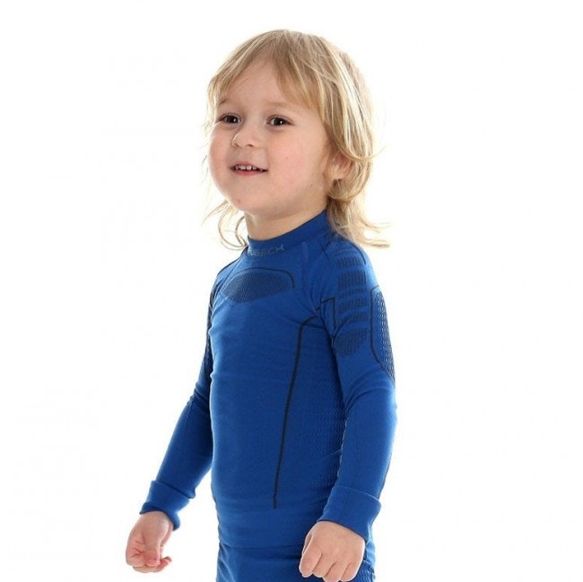 Dětské spodní prádlo Brubeck Active Wool Jr shirt long sleeve Modrá 92/98